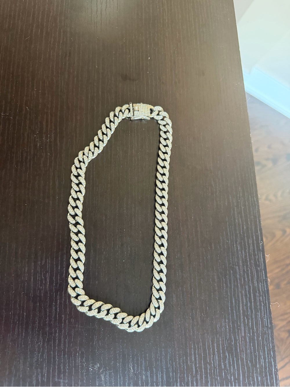 Sparkly Rhinestone Silver Tone Statement Necklace
